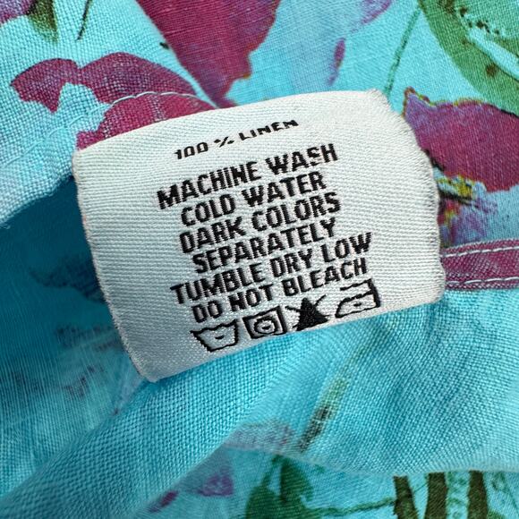 C.M.C. Color Me Cotton Floral Art to Wear Lightweight Button Down Top Women's XL - Picture 6 of 6